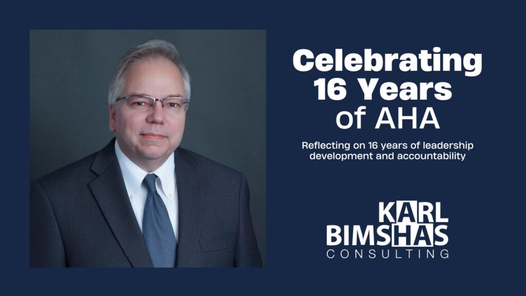 Karl Bimshas Consulting - 16 Years of Aha